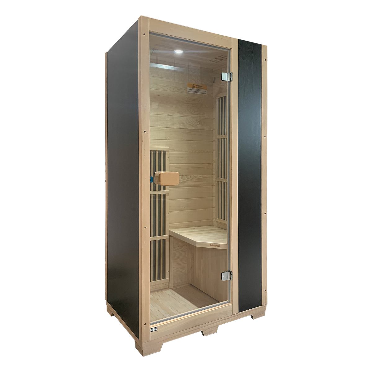 Blisspod Vienna 1-Person FAR Infrared Sauna | Canadian Hemlock, Very Low EMF, 140°F