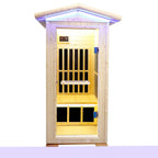 Single Person Spruce Far Infrared Sauna With Ambient Lighting And Bluetooth Music - Natural