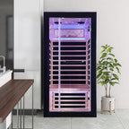 1-Person Hemlock Infrared Sauna | 7 Carbon Heaters, Starlight Ceiling, 149°F