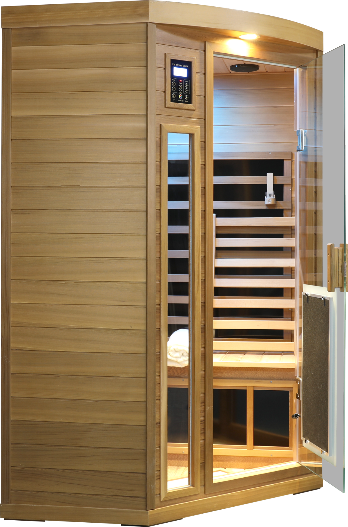 2-Person Low EMF FAR Infrared Red Cedar Indoor Sauna | 8 Heating Panels, 149°F, Bluetooth