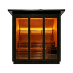 Custom 4-Person Luxury Canadian Hemlock Outdoor Steam Sauna With Heater And Stones [Made-To-Order] (SAK79406)