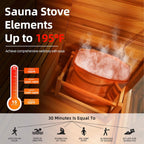 Custom 4-Person Luxury Canadian Hemlock Outdoor Steam Sauna With Heater And Stones [Made-To-Order] (SAK79406)