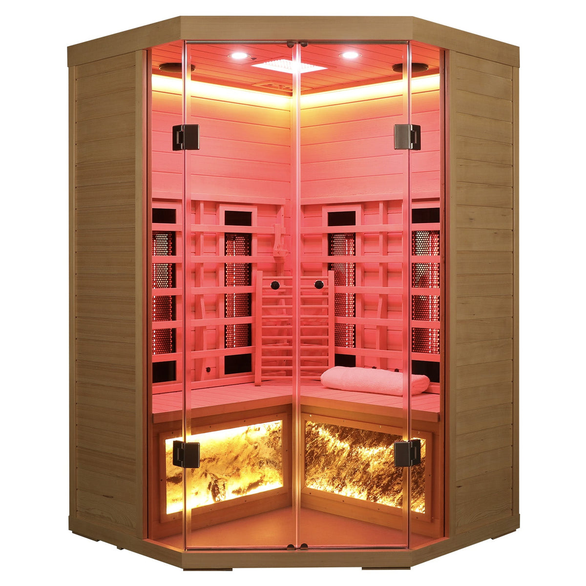 5-Person Hemlock FAR Infrared Indoor Sauna | Low-EMF Heat & Digital Controls