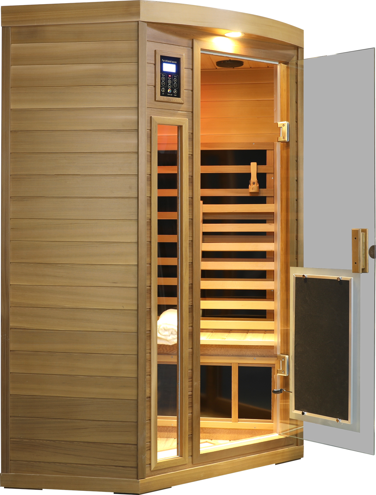 2-Person Low EMF FAR Infrared Red Cedar Indoor Sauna | 8 Heating Panels, 149°F, Bluetooth