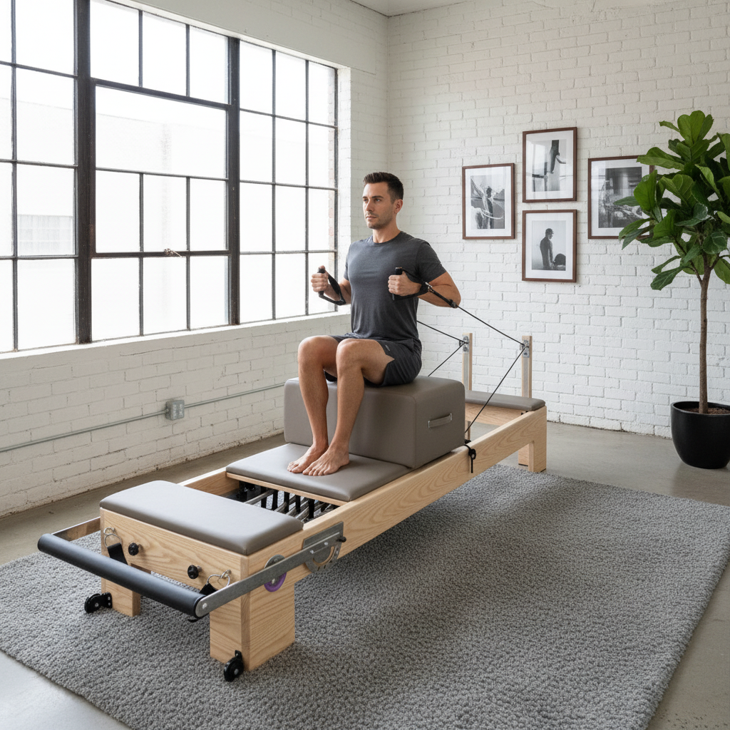 Nano Pro Max Oak Wood Studio Pilates Reformer | 27" Wide, 6-Spring System – RE01