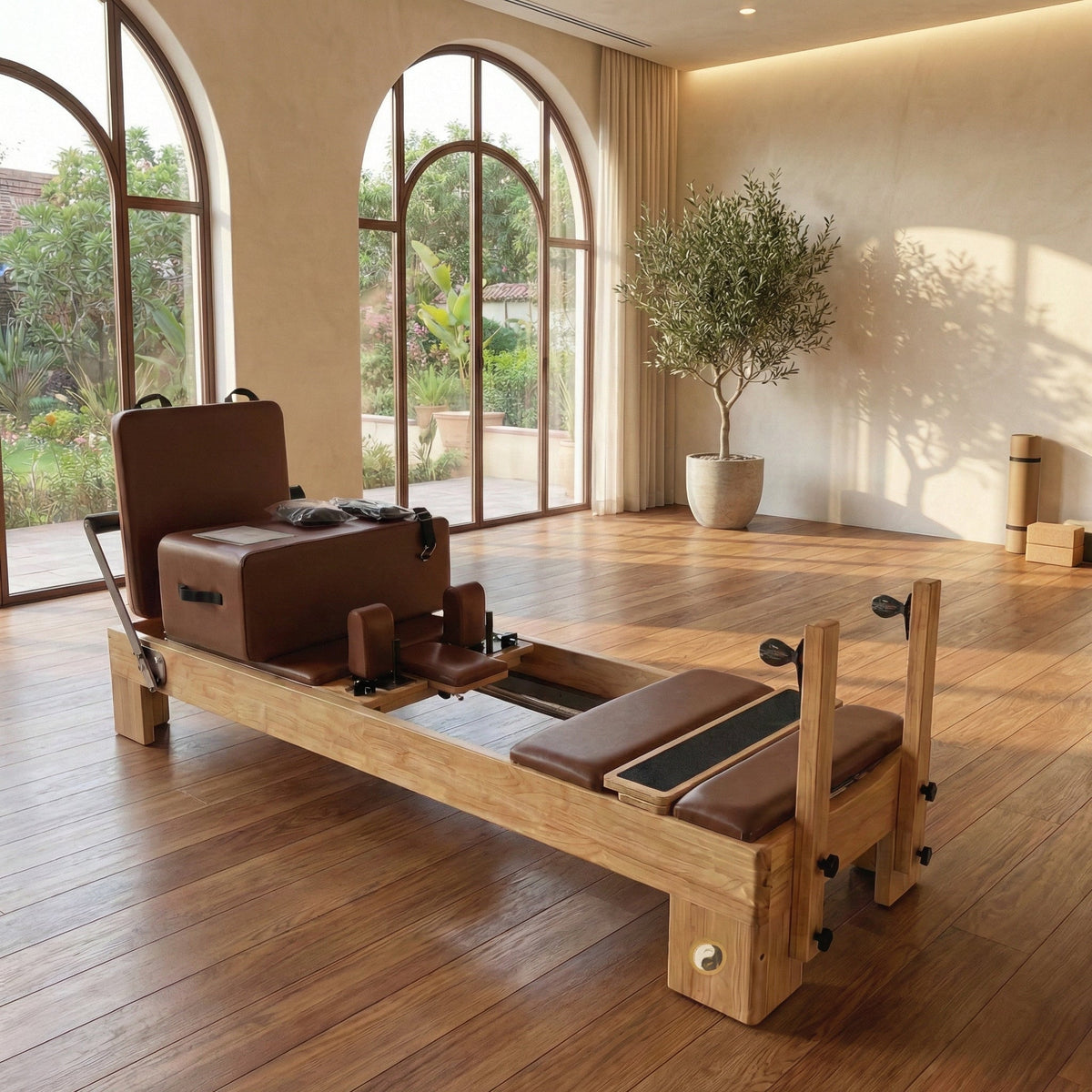 Nano Pro Max Oak Wood Studio Pilates Reformer | 27" Wide, 6-Spring System – RE01
