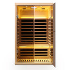 Luxury Indoor Hemlock Infrared Sauna Room with Double Doors and Glass for Two Persons