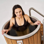 Icetubs IceBarrel 1-Person Indoor/Outdoor Thermowood & Fiberglass Cold Plunge Tub | 37.4°F–100.4°F