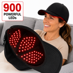 Red Light Therapy Hat | 900 Powerful LEDs | Full Scalp Coverage | 5 Wavelengths | Includes 12V Car Adapter