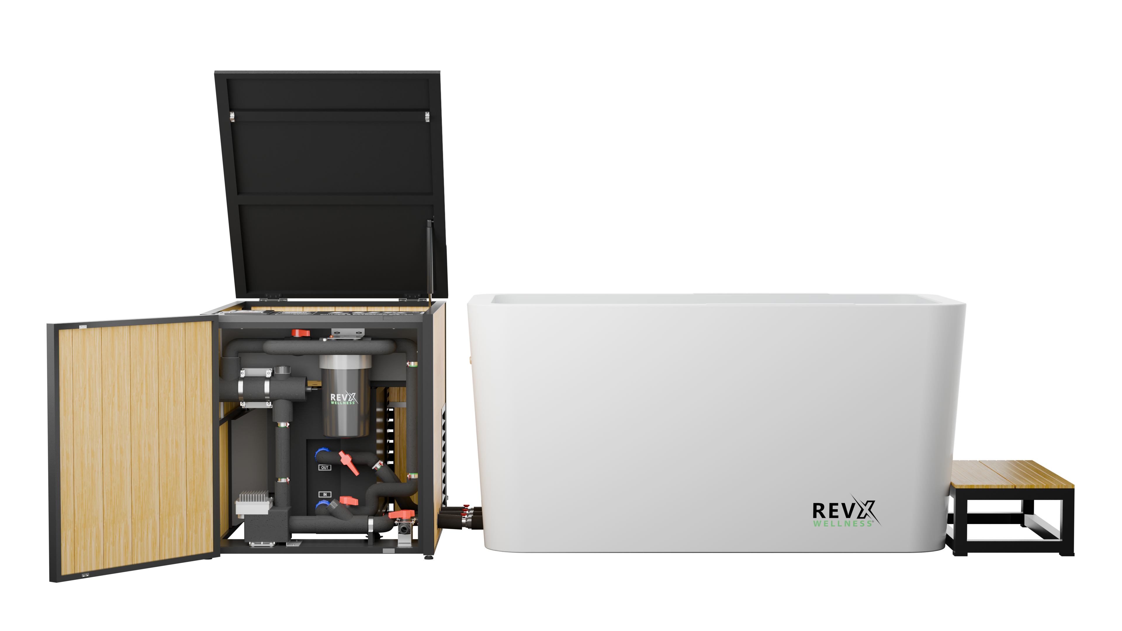 RevX Acrylic X Tub Cold Plunge with LUX Chiller & Filtration System