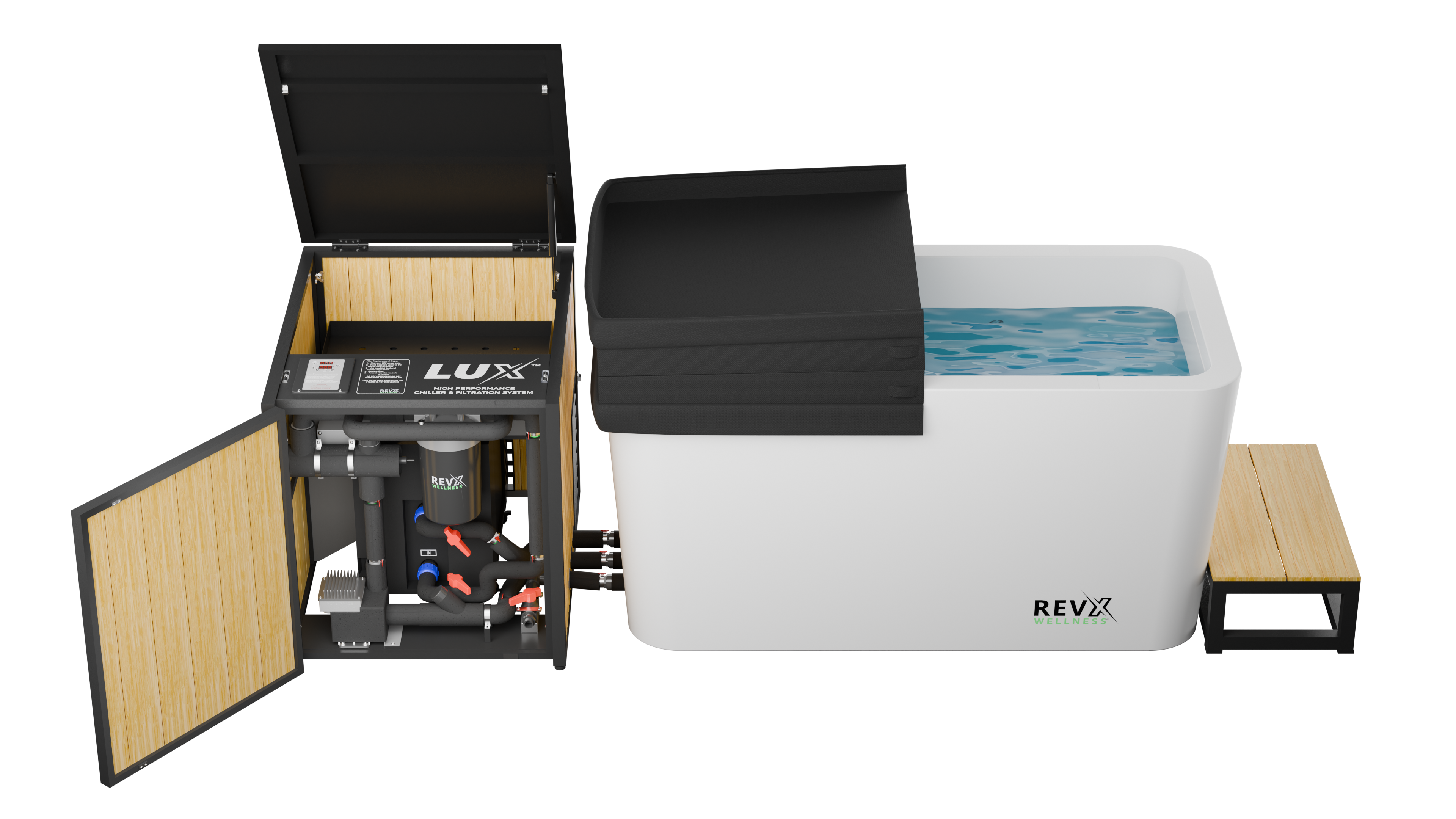 RevX Acrylic X Tub Cold Plunge with LUX Chiller & Filtration System